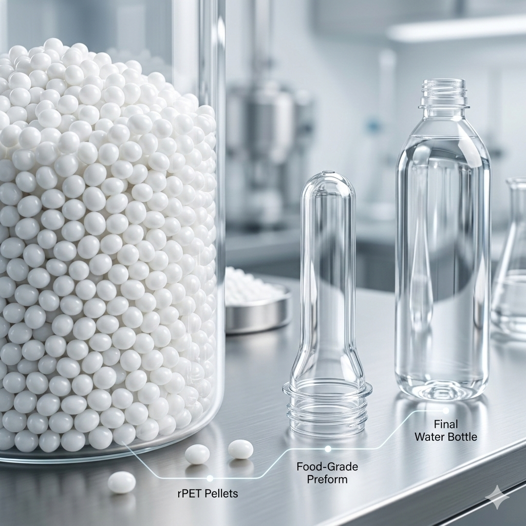 Food Grade rPET Pellets for Water Bottles and Beverage Bottles
